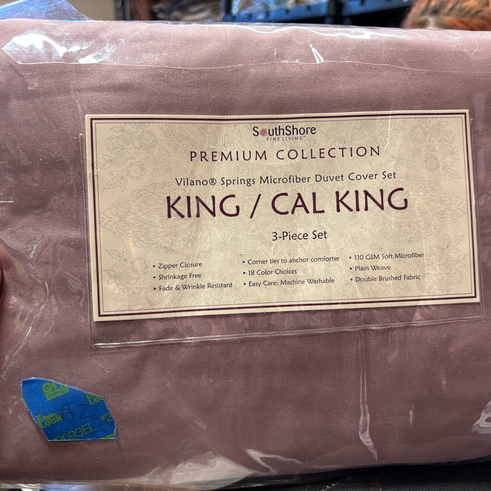 Vilano Springs Microfiber Duvet Cover Set - King/Cal King - mauve